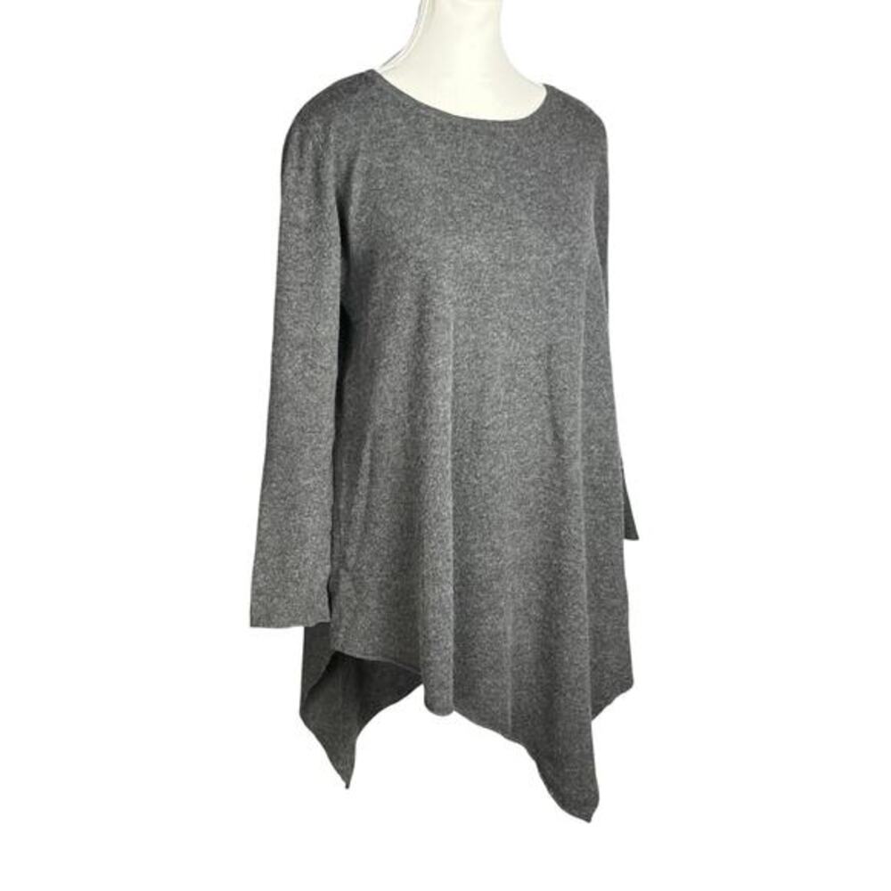 JOIE‎ Cashmere Wool Sweater Womens Small Asymmetrical Hem Crew Neck Long Relaxed